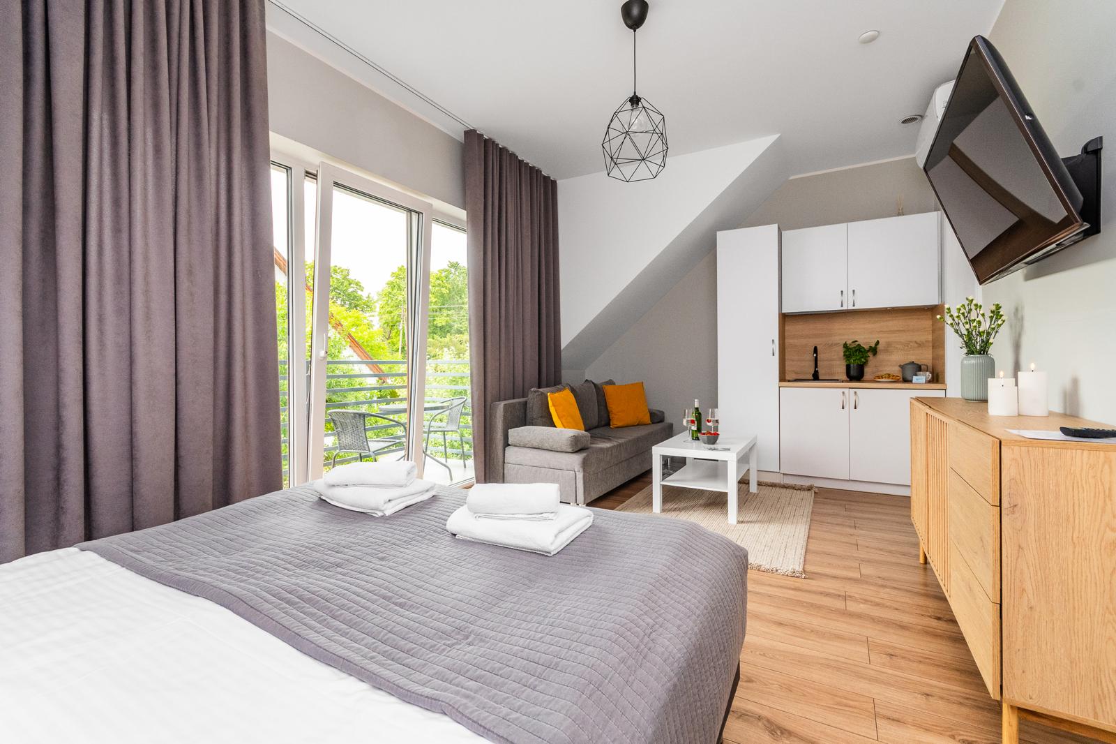 Komfortowe studio z balkonem